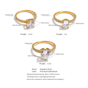 JINYOU 2985 Size 6789 Stainless Steel <strong>Cubic</strong> <strong>Zirconia</strong> <strong>Engagement</strong> <strong>Ring</strong> Heart Round CZ Pave <strong>Ring</strong> Jewelry for Wholesale - Product Image 6