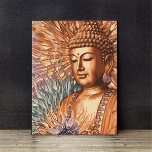 Vente en gros d'art bouddhiste peint à la main peinture à l'huile art peinture murale par numéros kits art peinture à l'huile acrylique - Product Image 3