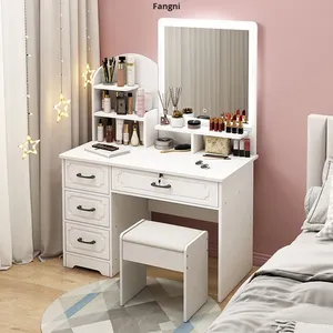 Table de toilette pour chambre à coucher, table de maquillage pour célébrités d'Internet, économique, simple, petit appartement, moderne, style européen, luxe léger - Product Image 1