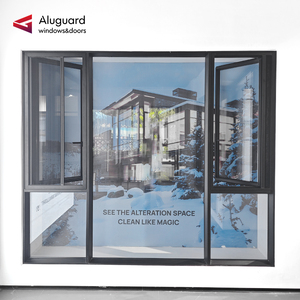 Puertas y Ventanas de Aluminio Resistentes a Huracanes NFRC <span class=keywords><strong>AAMA</strong></span> AS2047 con Mosquitera, Ventana Abatible de Aluminio y Vidrio para Casa o Villa - Product Image 2