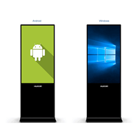 Afficheur numérique commercial 65 pouces sur pied, Android/Windows, écran tactile partagé, IP54, CMS intégré, fabrication OEM/ODM