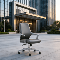 Chaise de bureau exécutive moderne ergonomique confortable à hauteur réglable avec base en acier et revêtement en cuir PU pivotante pour la maison et les bureaux professionnels