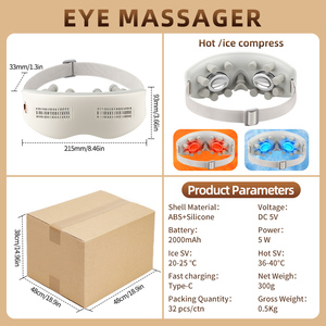 Masajeador de Ojos Frío y Caliente con Terapia de Calor y Frío, 12 Cabezales de Masaje, Música Integrada, Transmisión de Voz, Temperatura Ajustable, Cuidado Ocular - Product Image 6