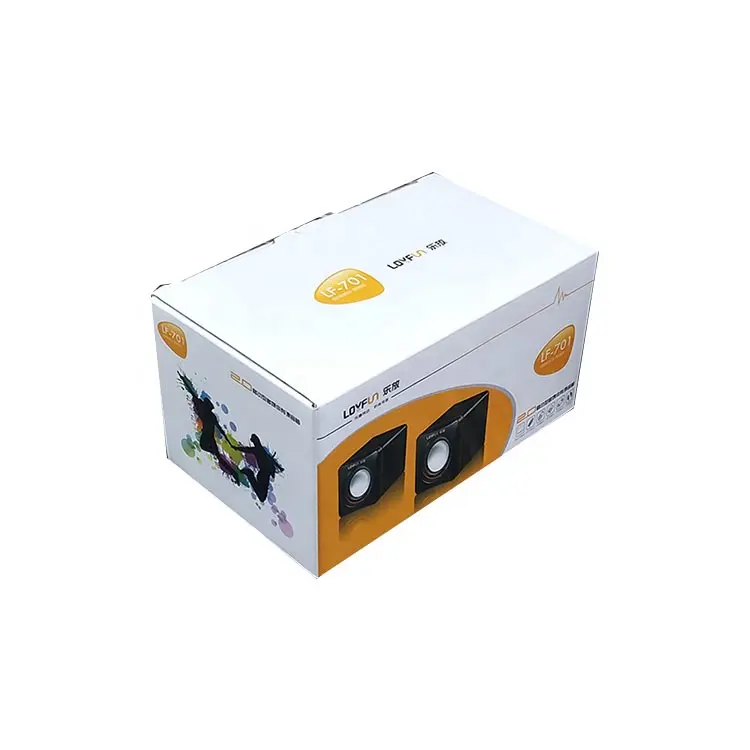 कस्टम ध्वनि प्रणाली स्पीकर बॉक्स इलेक्ट्रॉनिक रंग मुद्रित नालीदार पैकेजिंग