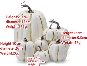 Lot de 7 décorations de citrouilles d'Halloween, modèles de citrouilles artificielles en mousse, décorations artisanales pour la récolte, décorations d'automne - Product Image 4