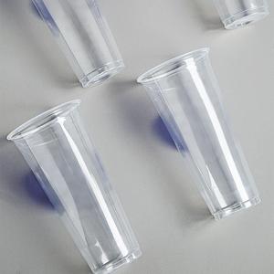 Cangkir Plastik PP sekali pakai berdinding tunggal 24oz dengan logo custom cetak UV, diameter 90mm, tutup minuman bening, food grade, 1-6 warna - Product Image 4