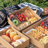 Boîte en carton kraft blanc avec couvercle transparent pour pâtisserie, biscuits, desserts, gâteaux, cadeaux, logo personnalisé