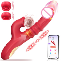 Vibrateur à poussée Delove, vibrateur point G avec anneau coulissant, 7 modes de poussée, 10 modes de léchage de langue, jouet sexuel vibrant pour femmes