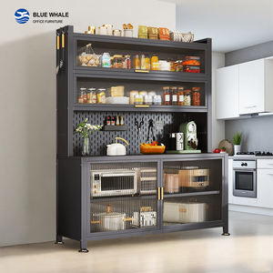 Mehr schicht iger Metall-Küchen regals chrank Multifunktion ale Haushalts geräte Lagers chrank Mikrowellen schrank Küchen-Side board - Product Image 3