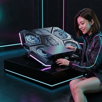 Tapis de refroidissement pour ordinateur portable U-JIE D12 avec éclairage RGB, alimentation USB, pour le bureau et l'e-sport