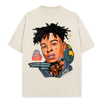 T-shirt unisexe à col rond et manches courtes en coton respirant imprimé, coupe ample, style streetwear, confortable pour le quotidien, anti-humidité