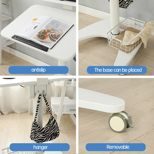 Xe Đẩy Di Động Máy Tính Xách Tay Có Thể Điều Chỉnh Độ Cao Bằng Khí Nén Bàn Máy Tính Làm Việc Văn Phòng Tại Nhà Có Bánh Xe Tháo Rời 2 Giá Đỡ - Product Image 4