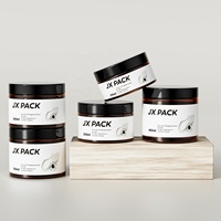 Bocaux en plastique PET givrés pour crème, pommade, produits de beauté, lotion, cosmétiques, beurre corporel, avec couvercles