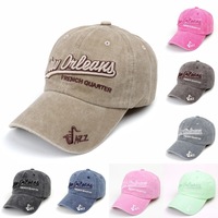 Casquette de baseball brodée délavée, style vintage, personnalisable, en coton, à visière courbée, réglable, unisexe, pour hommes et femmes, style musique jazz, vente en gros