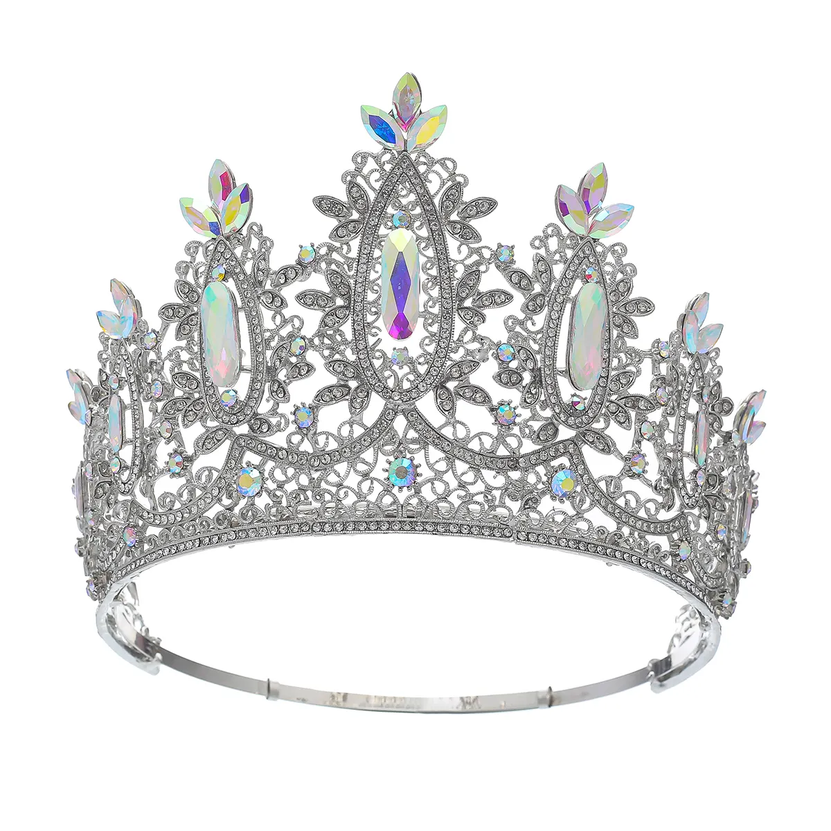 Nuovo concorso di bellezza 7 cristalli corona di sposa accessori per capelli barocca regina corona di fascia alta corona regolabile