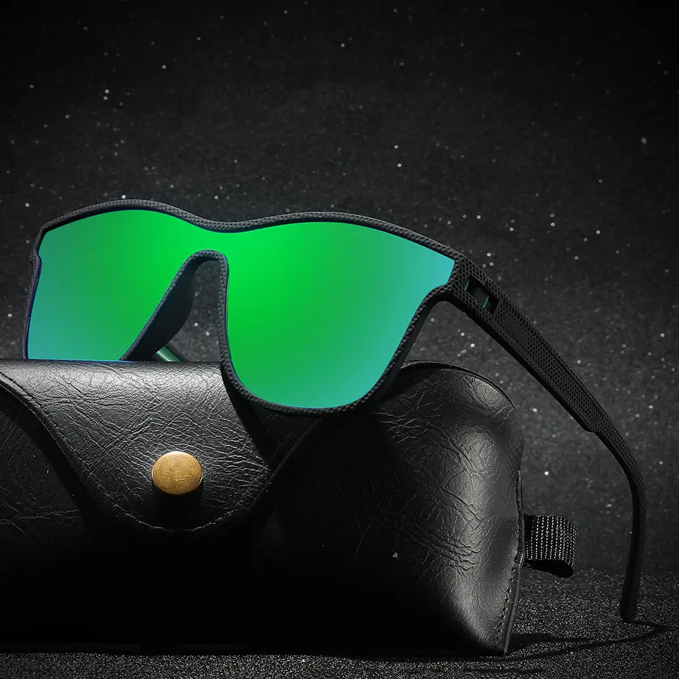 Gafas de sol polarizadas con espejo UV400 para hombre, lentes de una pieza, para conducir, pescar, senderismo, deportes al aire libre