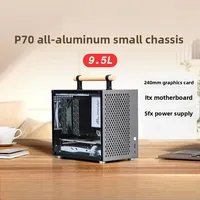 Boîtier d'ordinateur en métal P70 9.5L Mid Tower Mini ITX, châssis PC SFF en aluminium 5052 pour GPU 240 mm, alimentation SFX, refroidisseur CPU 135 mm