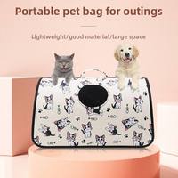 Sac de transport pour animaux de compagnie, grande capacité, respirant, portable, à porter à l'épaule, sac à dos pour chats et chiens, cage de voyage pour animaux