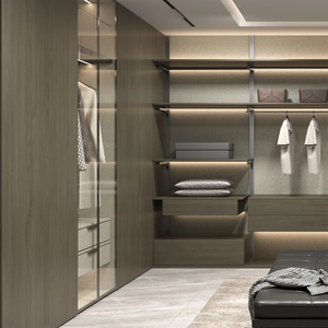 ชุดตู้เสื้อผ้าห้องนอนแบบกำหนดเองตู้ประตูกระจกที่ทันสมัย - Product Image 3