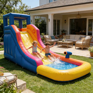 Aire de jeux gonflable extérieure pour enfants, grand toboggan, château gonflable, trampoline gonflable, nouveau château - Product Image 2