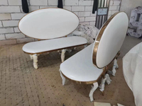 Nuevo Sofá Dorado Moderno para Hotel, para Recepción de Bodas, Uso Comercial, Sala de Estar, Oficina en Casa, Dos Plazas, Acero Inoxidable