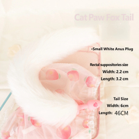 Plug anal en silicone de qualité médicale rose en forme de patte de chat avec queue premium anti-chute, dilatateur anal sûr pour le corps, pour l'entraînement OEM