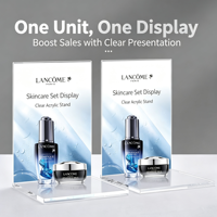 Support d'affichage en acrylique en forme de L avec impression UV personnalisée, organisateur de cosmétiques et de soins de la peau pour comptoir de vente au détail