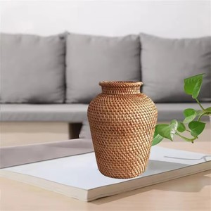 Rattan Vases Living Room <strong>Drop</strong> Home Decoration Dried Flower Arrangement <strong>Table</strong> Decoration Vase Lace Fruit Bowl Glass Vase - Product Image 4