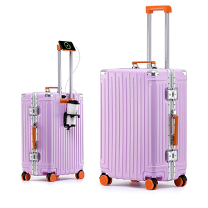 <span class=keywords><strong>2025</strong></span> Bán Buôn Tùy Chỉnh Du Lịch Sang Trọng Xe Đẩy Vali Đặt Kinh Doanh 20 Nhôm Túi Hành Lý Màu Đen PC Nhôm Ánh Sáng Trọng Lượng Spinner - Product Image 4