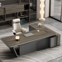 Mobilier de bureau personnalisé de luxe Table de travail combinée Table de bureau avec tiroir à armature métallique dorée pour le bureau