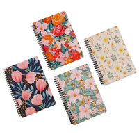 Vente en gros A5 Bagues en or Journal scolaire Logo personnalisé Carnets imprimés à spirale pour étudiants Planificateur mensuel Livres à couverture rigide
