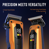 Tondeuse à cheveux professionnelle en acier inoxydable avec longueurs réglables, rechargeable, pour barbiers et salons hôteliers