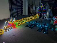 Costume de danse du dragon lumineux à LED, accessoire traditionnel du Nouvel An chinois, dragon lumineux pour spectacle de scène, performance nocturne, spectacle de carnaval