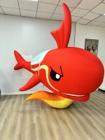 Ballon gonflable de mascotte de requin de dessin animé de publicité extérieure géante de Offre Spéciale avec la lumière de LED