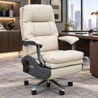 Chaise de bureau en cuir inclinable confortable avec repose-pieds pour chaise de bureau de direction, chaise de bureau de patron, chaise de bureau administrative