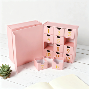 Custom Luxury Custom Christmas Calendrier De L'avent Packaging Gift Cosmetic Perfume Sliding Drawer Advent Calendar Paper <b>Box</b> - Product Image 3