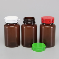 Botol Pil Kapsul Obat Plastik PET Warna Coklat Berkualitas Tinggi Dengan Tutup Lepas