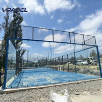 Terrain de padel panoramique, norme FIP, intérieur/extérieur, équipement professionnel de terrain de padel, fabricant direct d'usine