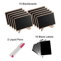 Paquete de 20 Mini Pizarras de Tiza, Etiquetas Pequeñas para Mesa, Pizarras de Madera para Decoración de Bodas, Fiestas y Buffets