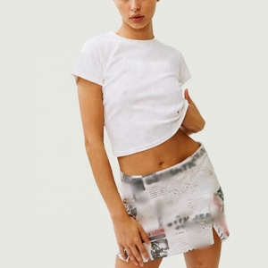<span class=keywords><strong>T</strong></span>-<span class=keywords><strong>shirt</strong></span> court Y2K personnalisé blanc 100 % coton pour femme, sublimation, <span class=keywords><strong>sexy</strong></span>, respirant, haute qualité, uni, pour l'é<span class=keywords><strong>t</strong></span>é - Product Image 2