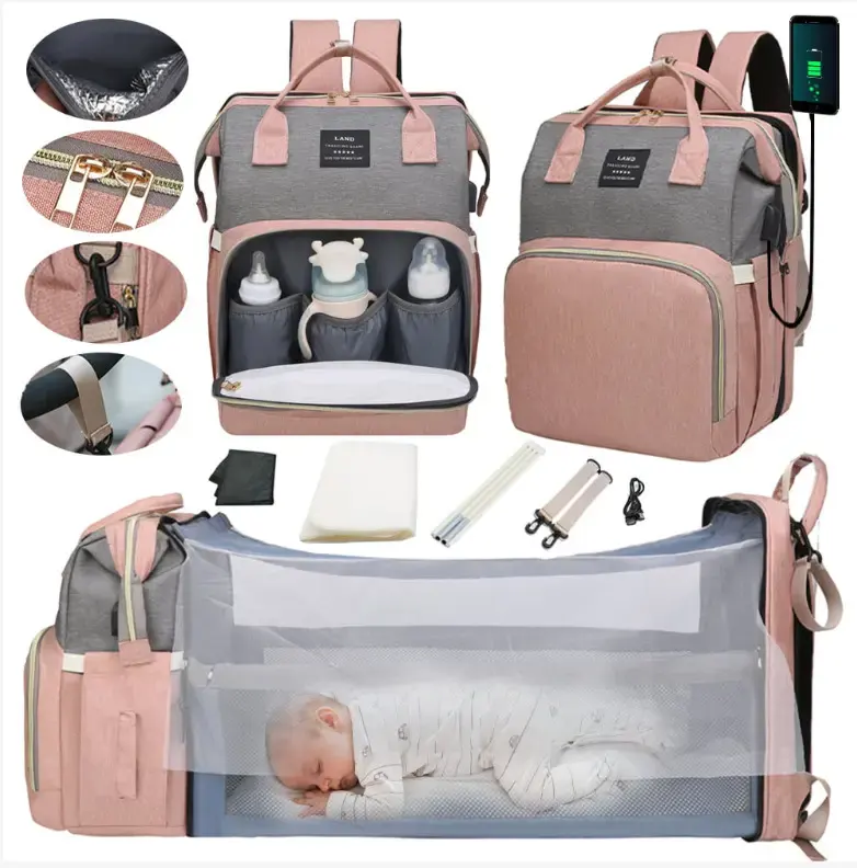 Venta caliente bolsa de pañales mochila bolsas de bebé pañal de maternidad cuidado del bebé bolsa de mamá de gran capacidad con juguetes