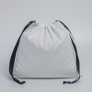 ถุงผ้าฝ้ายสีขาวแบบมีเชือกผูก ถุงกันฝุ่น ถุงผ้าแคนวาสแบบมีเชือกผูก - Product Image 3