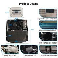 Nouveau climatiseur de toit électrique DEFU 12V 24V pour camion/fourgonnette/voiture, alimenté par batterie, compresseur scroll 7500-10500 BTU