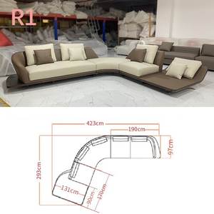 Italiaanse Minimalistische <span class=keywords><strong>Ferrari</strong></span> Doek Sofa Set Voor Grote Appartement Boog Hoek Speciale-Vormige Combinatie Voor Woningmeubilair Dilraba - Product Image 6