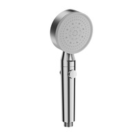 Pommeau de douche complet pressurisé avec jet pluie, design moderne et épuré, forme ronde pour salle de bain