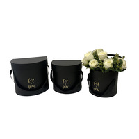 Coffret Cadeau Souvenir Portable de Luxe à Trois Boîtes à Fleurs, Couverture Semi-Flip Gaufrée, Laminage Mat Imperméable, Couleur Unie Bronzante