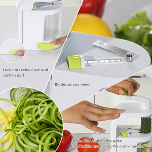 Xoắn Ốc Rau <span class=keywords><strong>Slicer</strong></span> 4 Lưỡi Rau Spiralizer Cầm Tay Xoắn Ốc Cắt - Product Image 4