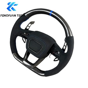 Volant RS personnalisé avec cuir pour <span class=keywords><strong>Audi</strong></span> A6 C7 RS3 8Y RS4 RS5 B9.5 RS6 C8 2021-<span class=keywords><strong>2024</strong></span> - Fibre de carbone - Product Image 5