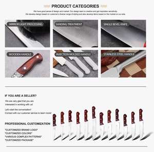 Juego de Cuchillos de <span class=keywords><strong>Carnicero</strong></span> de Acero Inoxidable con Mango de Madera, Multiusos, Ecológicos, Ambidiestros, Acabado Pulido, Cuchillos de Cocina Personalizados - Product Image 6