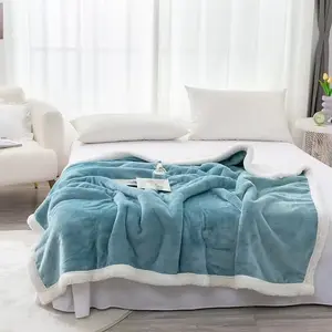 Customize Blanket Checkerboard Double Side Blanket 3 Layer Soft Fleece Fleece With Flannel Luxury Blanket For Home